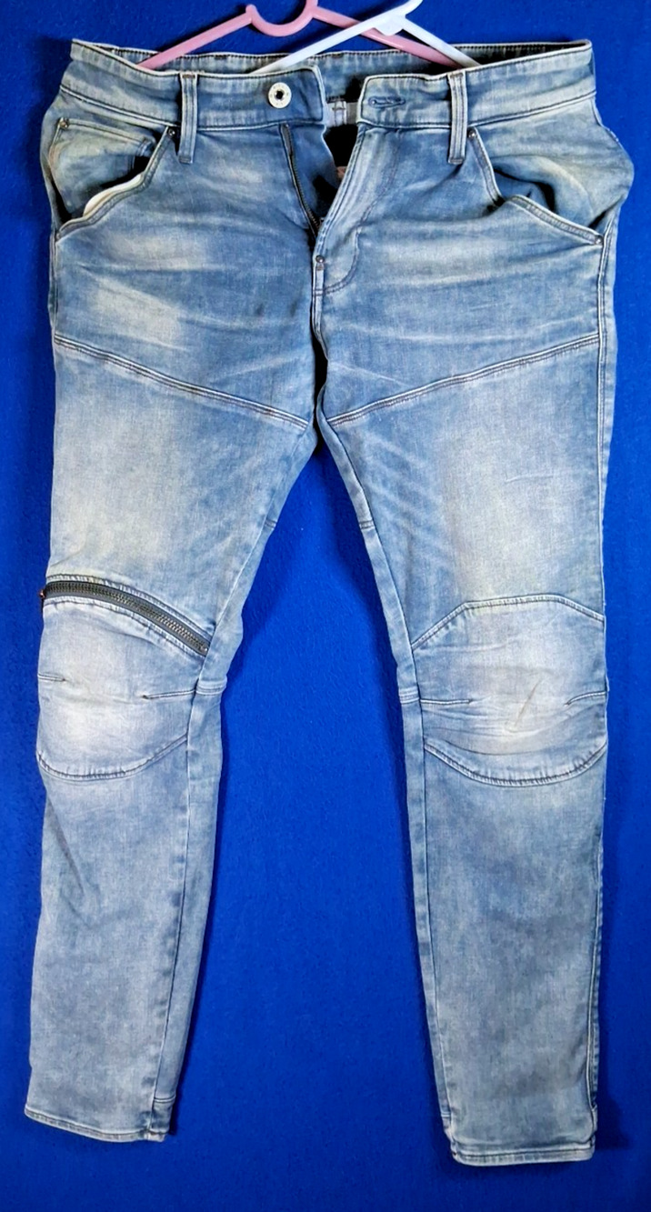 G-Star Raw 5620 3D Zip Knee Skinny MOTO Biker jeans Mens Size 32 x 32